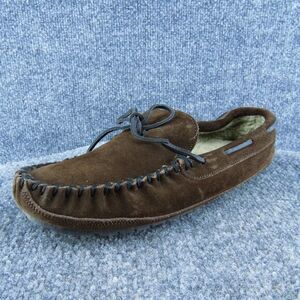 Minnetonka Women Moccasin Shoes Brown Suede Lace‎ Up Size 7 Medium